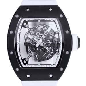 리차드밀 RM055 43mm Black Ceramic White Rubber Strap White Skeletonized Dial[BBR]