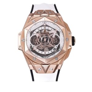 위블로 빅뱅 Sang Bleu 418.OX.2001.RX.MXM20 45mm Rose Gold White Rubber Strap Skeletonized White Dial[HB]