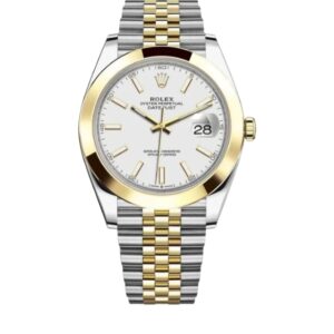 롤렉스 데이저스트 41mm 126303-0016 Gold Smooth Bezel Half Yellow Gold White Dial Jubilee[VS]
