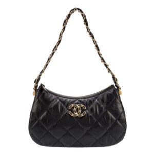 [프리미엄/해외배송]샤넬 19 호보백 스몰(블랙/금장/카프스킨)