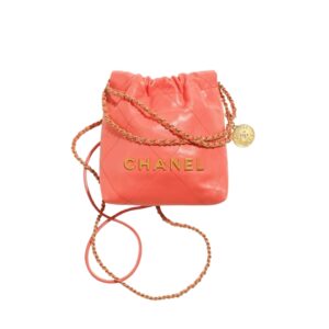[프리미엄/해외배송]샤넬 22백 미니 핸드백(오렌지/금장/램스킨)