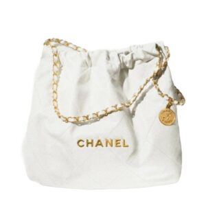 [탑티어/해외배송]샤넬 *정품가죽* 22백 미디엄 핸드백(화이트/금장/카프스킨)