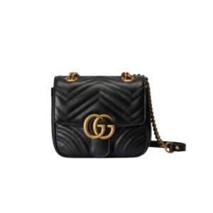 [프리미엄/해외배송]구찌 GG 마몽 마틀라세 미니 숄더백(블랙)