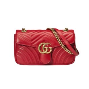 [프리미엄/해외배송]구찌 GG 마몽 마틀라세 스몰 숄더백(레드)