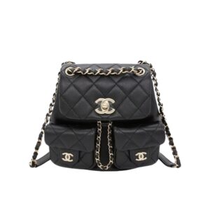 [프리미엄/해외배송]샤넬 듀마 백팩 더블포켓 스몰(블랙/금장/카프스킨)