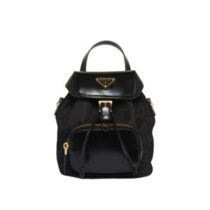 [프리미엄/해외배송]프라다 리나일론 브러쉬드 가죽 백팩 스몰(블랙)