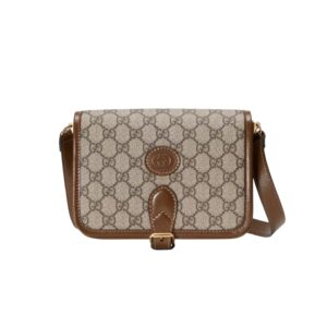 [프리미엄/해외배송]구찌 인터로킹 G 미니 크로스백(GG수프림/브라운)