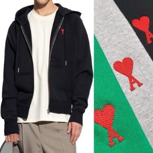 [국내배송]아미 스몰 레드하트 후드집업