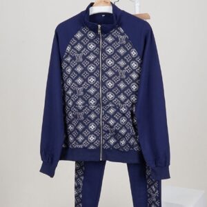 [국내배송]루이비통 남성 테크니컬 모노그램 코튼 지퍼 트랙 탑 & 트랙 조거 팬츠 셋