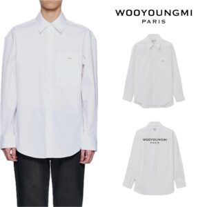 [국내배송]우영미 화이트 코튼 백로고셔츠