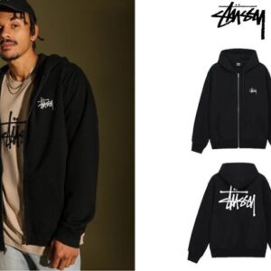 [국내배송]스투시 베이직 후드집업(블랙)