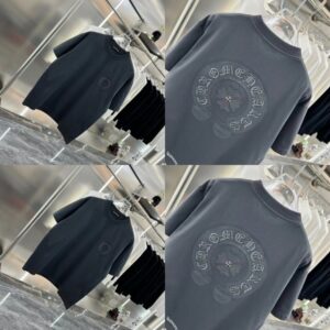 [국내배송]크롬하츠 덧댐자수로고 워싱 티셔츠