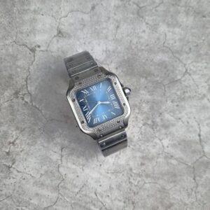 [국내배송]까르띠에 산토스 블루다이얼 다이아 세팅