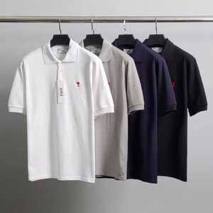 [국내배송]아미 스몰 하트 자수 PK 반팔 카라티