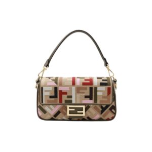 [프리미엄/해외배송]펜디 바게트 백 미디엄 FF(멀티 카키/자카드)