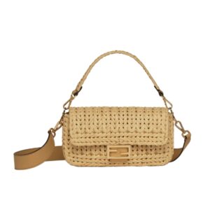 [프리미엄/해외배송]펜디 바게트 백 미디엄 인터레이스(내추럴)